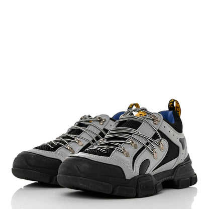 Gucci X SEGA Mesh Technical Canvas Calfskin Reflective Mens Flashtrek Sneakers 10.5 Silver Black 3 of 8