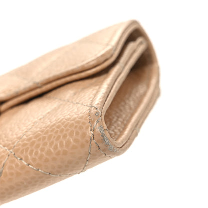 Chanel Caviar Quilted Flap Card Holder Wallet Beige 10 of 13
