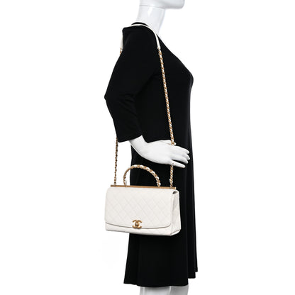 Chanel Lambskin Quilted La Parisienne Top Handle Flap White 2 of 14