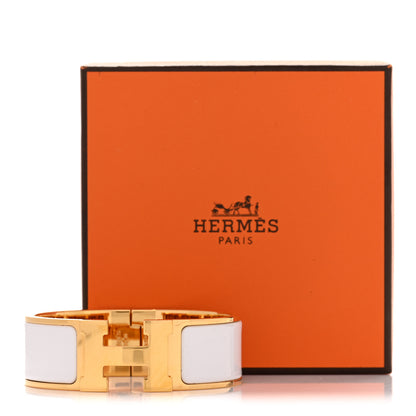 Hermes Enamel Wide Clic Clac H Bracelet PM White 5 of 5