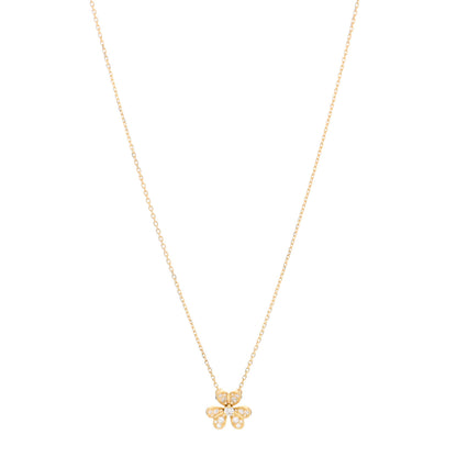 Van Cleef & Arpels 18K Yellow Gold Diamond Mini Frivole Pendant Pave Necklace 1 of 7
