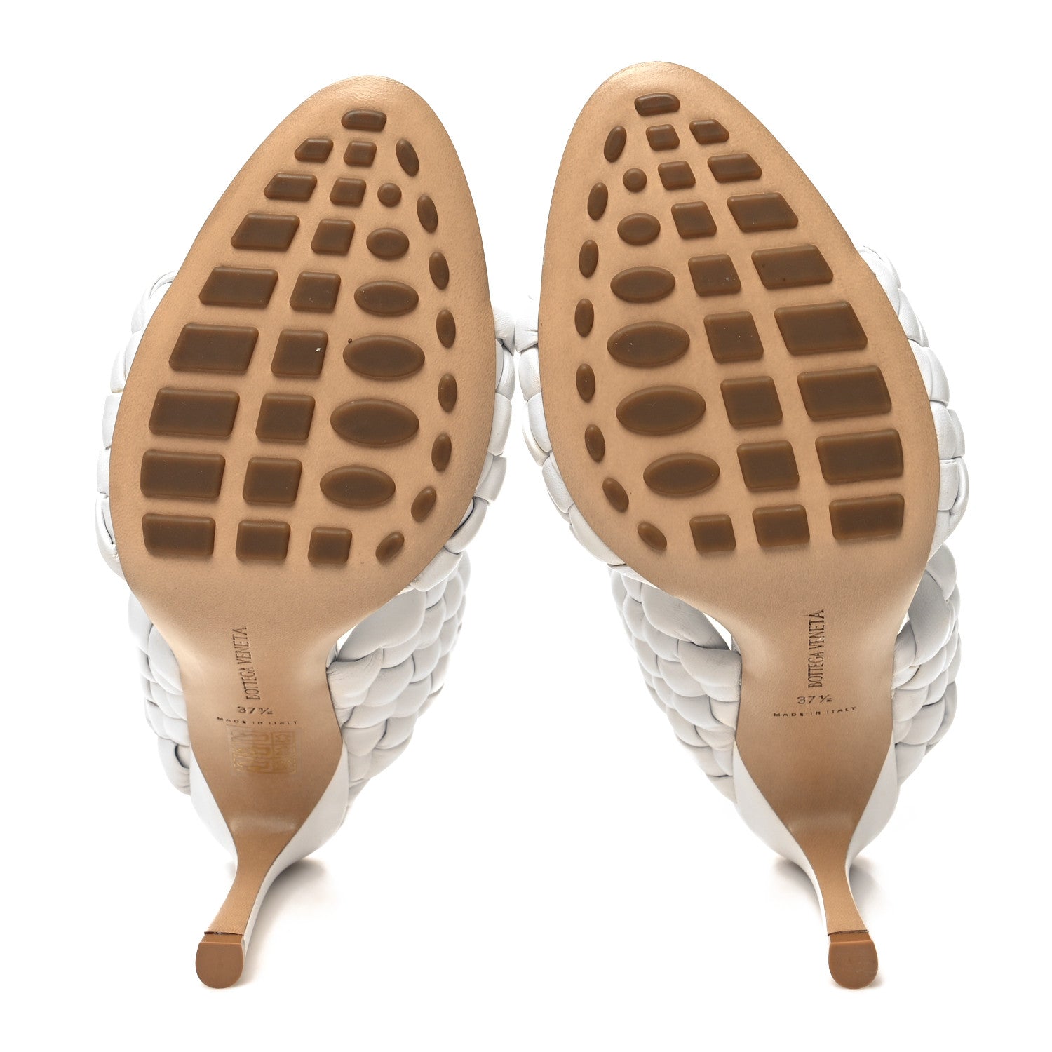 Bottega Veneta Nappa Twisted Padded Intrecciato Curve Slide Sandals 37.5 Optic White 5 of 10