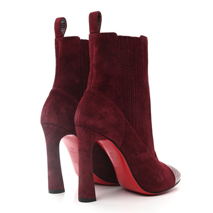 Christian Louboutin Veau Velours Calfskin Jurassic Me In The 90s 100 Ankle Boots 35 Tanin 4 of 7