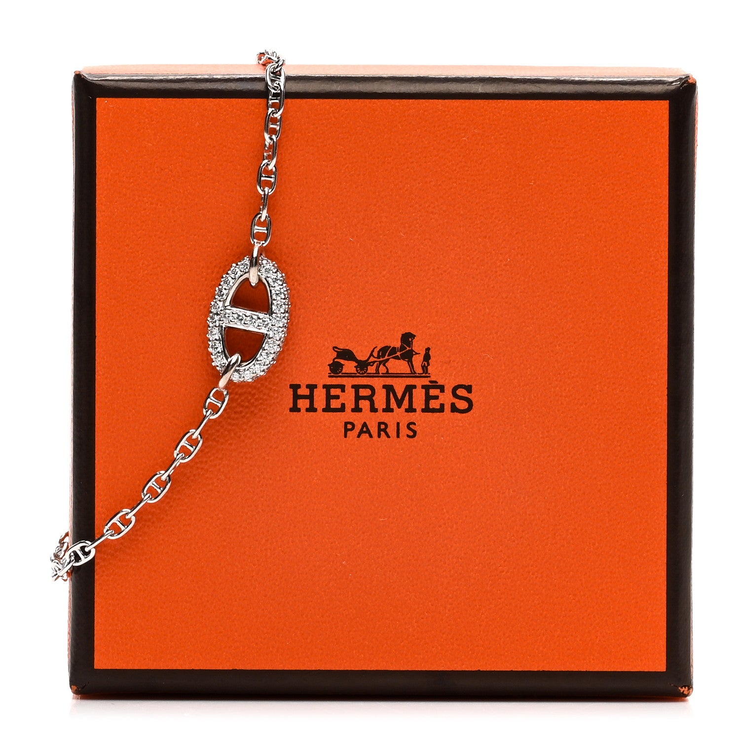 Hermes 18K White Gold Diamond Farandole Bracelet SH 4 of 4