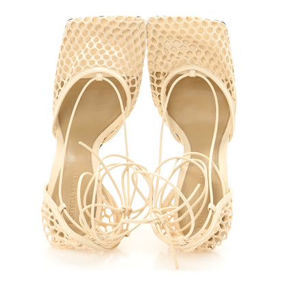 Bottega Veneta Mesh Nappa Stretch Ankle Tie Sandals 40.5 Toile 2 of 9