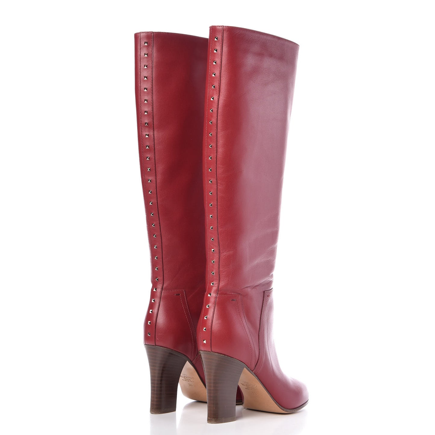 Vitello Lovestud Knee High 85mm Boots 36 Rosso Valentino