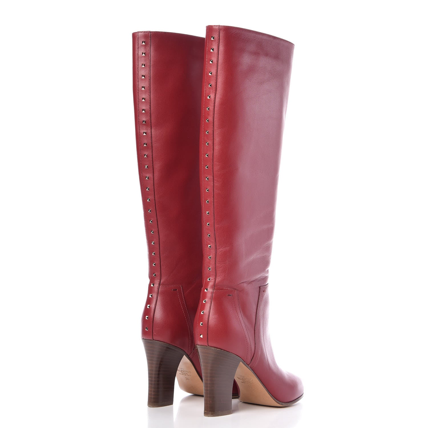 Valentino Garavani Vitello Lovestud Knee High 85mm Boots 36 Rosso Valentino 4 of 8