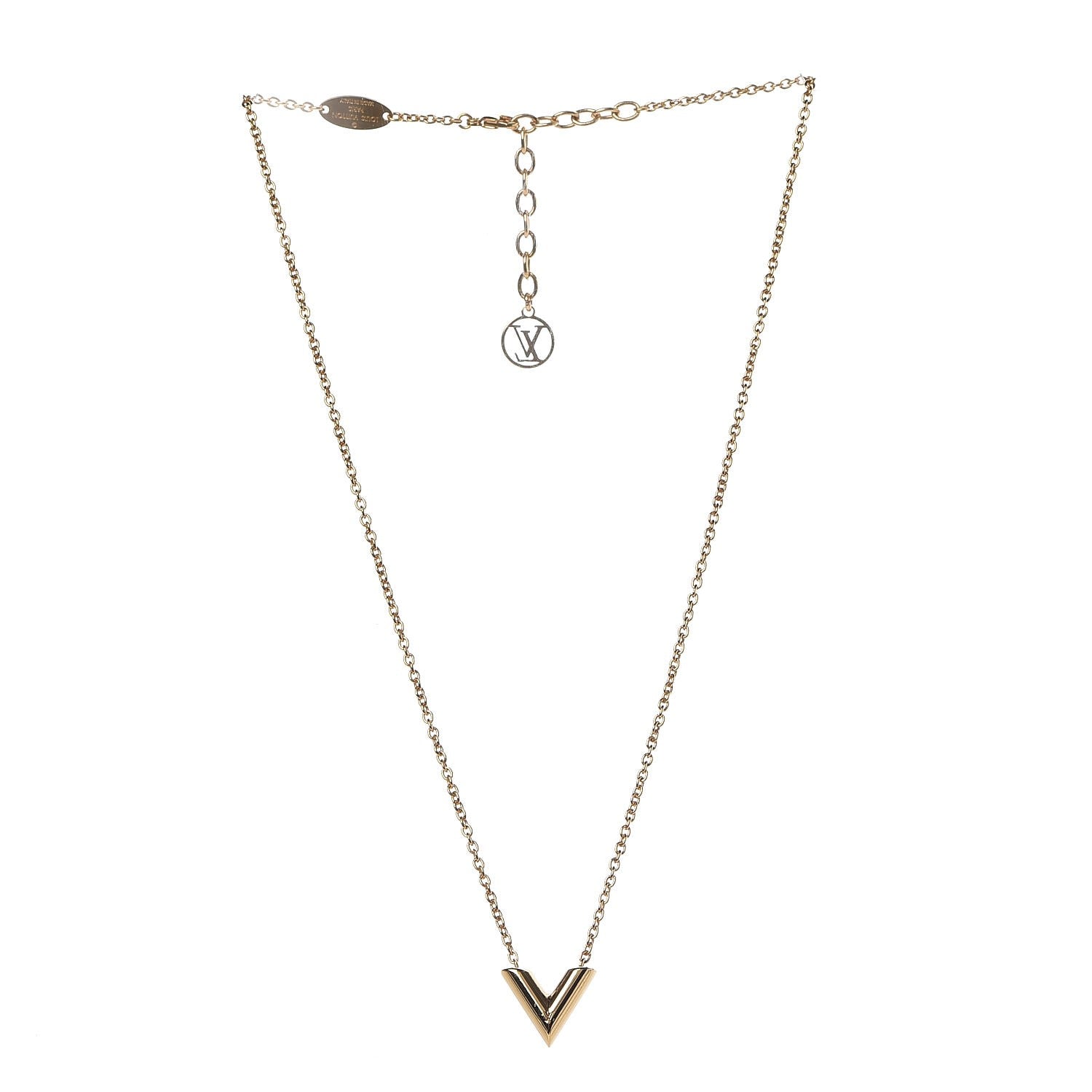 Louis Vuitton Essential V Necklace Gold 3 of 7