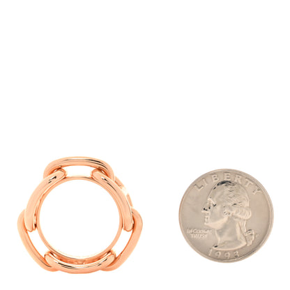 Hermes Plated Brass Regate Scarf Ring Plaque Or Rose Plaque Or Rose 2 of 6
