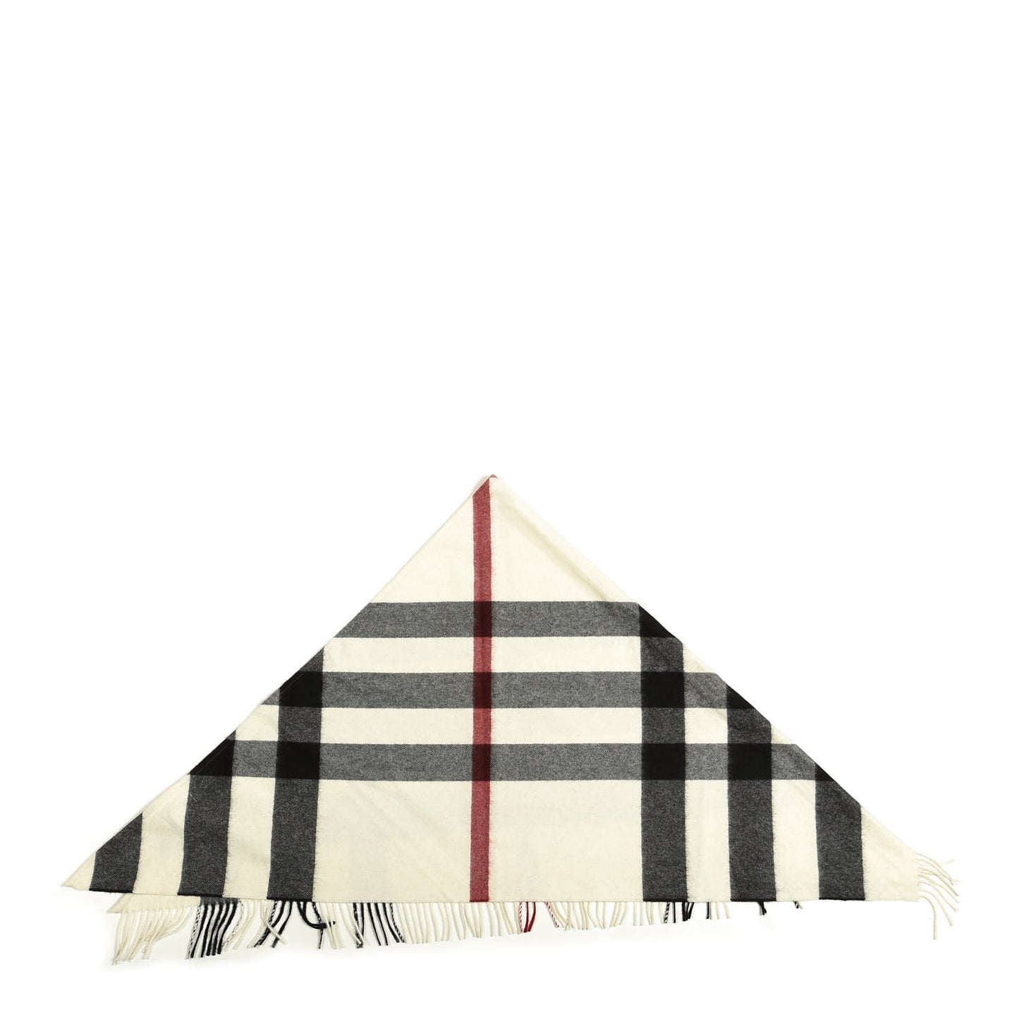 Cashmere Giant House Check Cape Scarf White