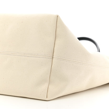 Balenciaga Cotton Canvas Calfskin Cities Paris Jumbo Small Tote Bag White 10 of 10