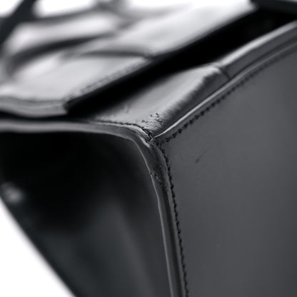 Balenciaga Shiny Box Calfskin Monochrome Small Hourglass Top Handle Bag Black 7 of 11