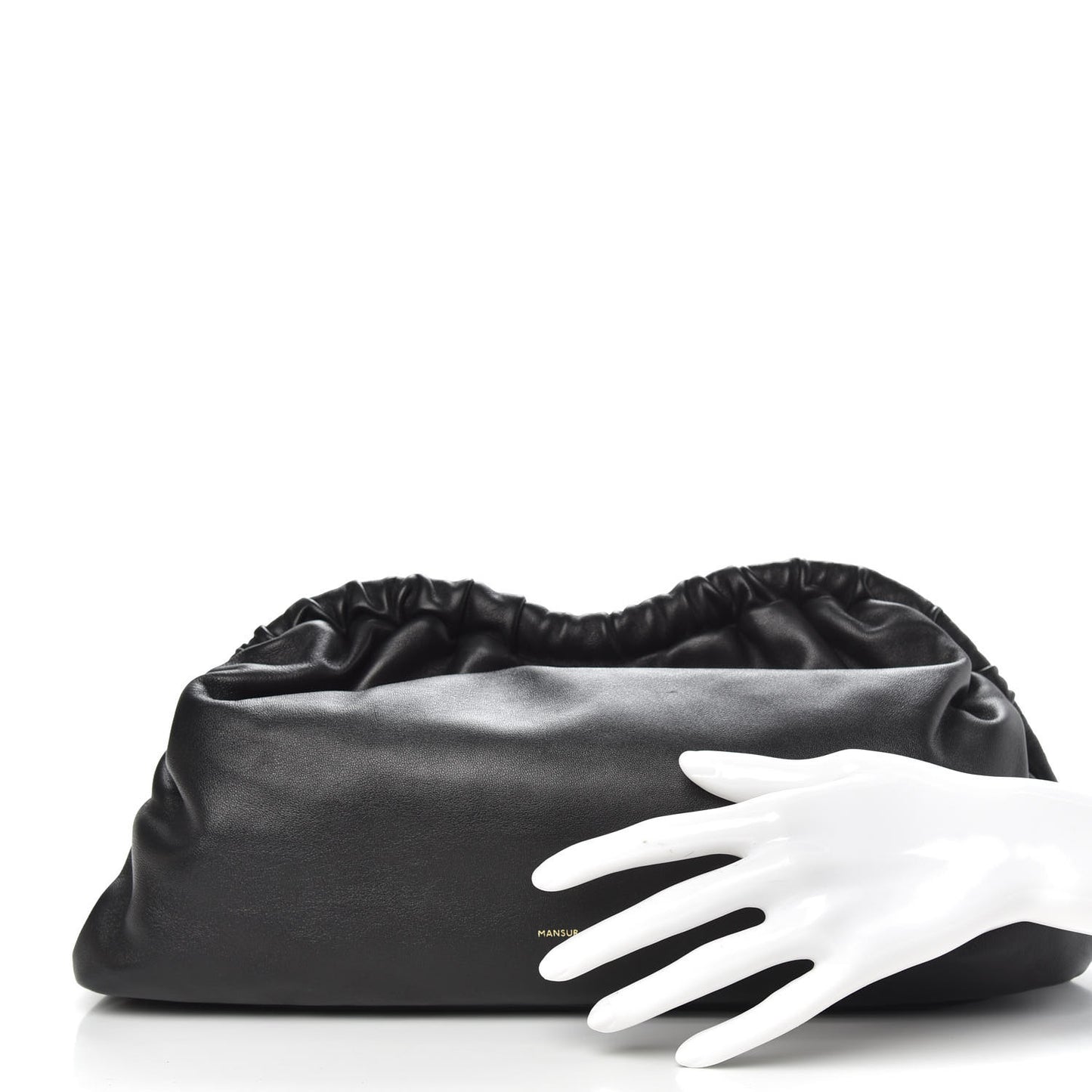 Lambskin Cloud Clutch Black Flamma