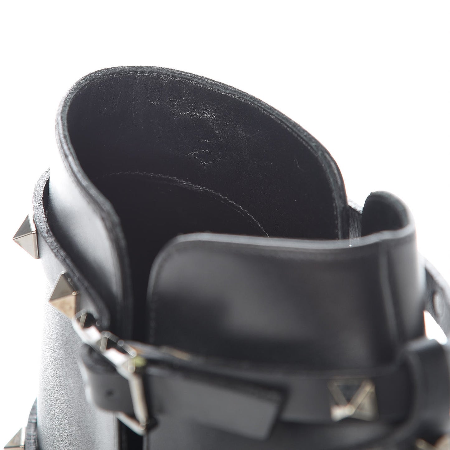 Calfskin Rockstud Double Buckle 100mm Ankle Boots 39 Black