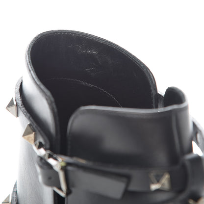 Valentino Garavani Calfskin Rockstud Double Buckle 100mm Ankle Boots 39 Black 9 of 13
