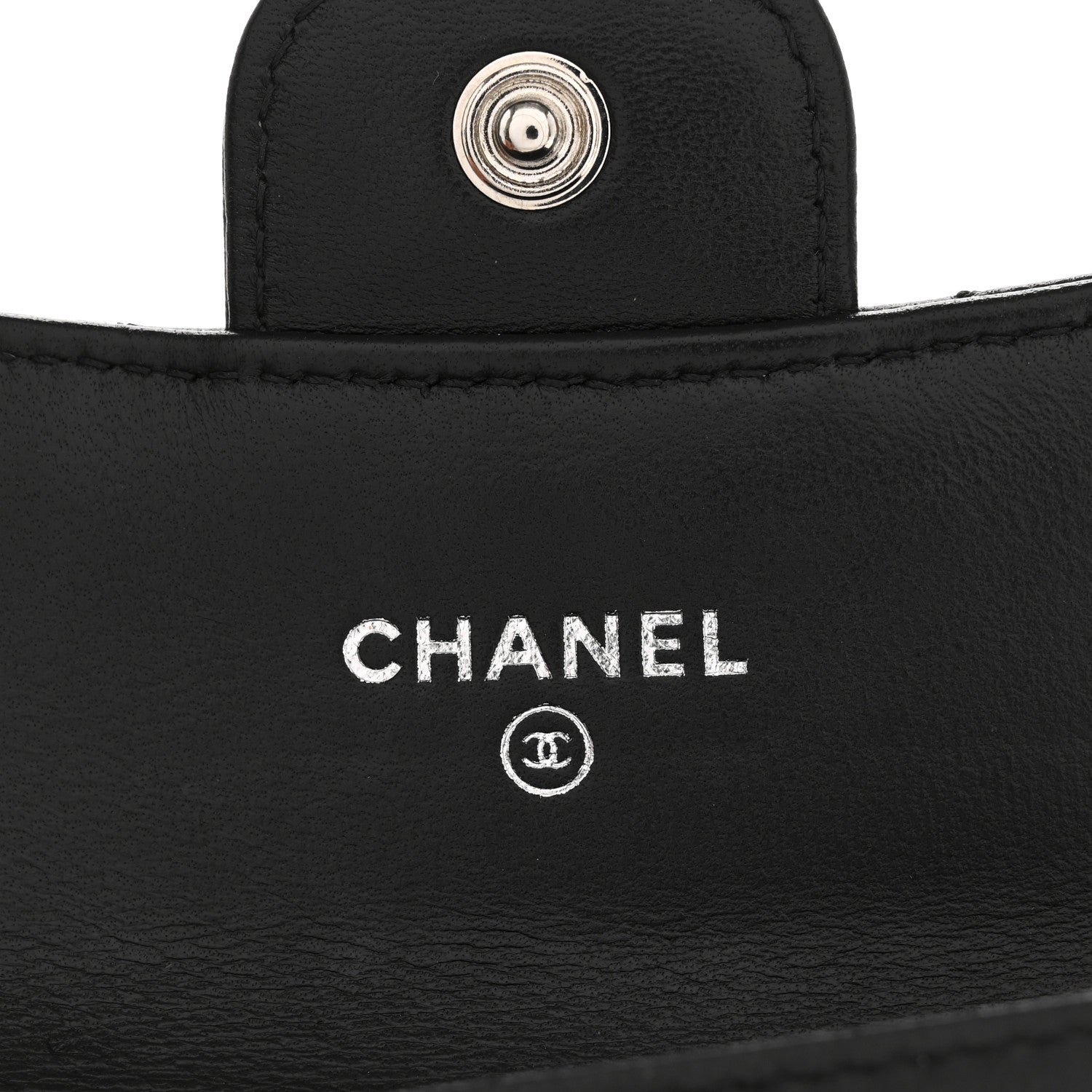 Chanel Lambskin Quilted Flap Card Holder Wallet Black 6 of 12