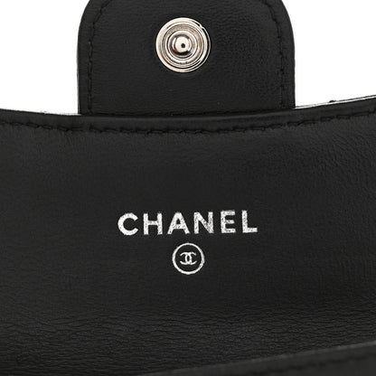Chanel Lambskin Quilted Flap Card Holder Wallet Black 6 of 12
