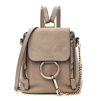 Chloe Suede Calfskin Mini Faye Backpack Motty Grey 1 of 11