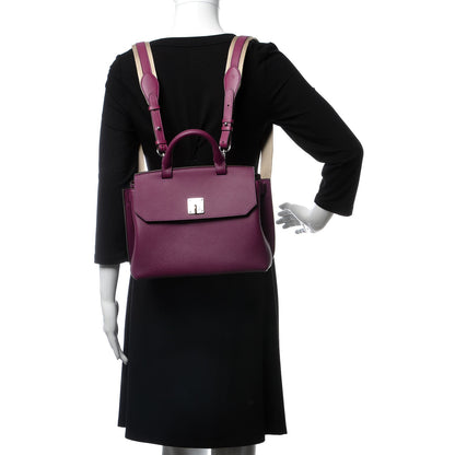 MCM Grained Calfskin Medium Milla Convertible Backpack Mystic Purple 2 of 8