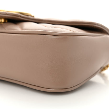 Gucci Calfskin Matelasse Super Mini GG Marmont Shoulder Bag Porcelain Rose 10 of 12