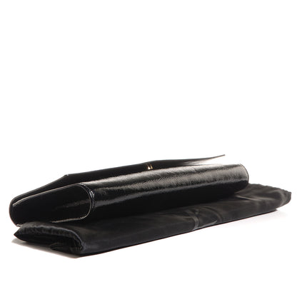 Saint Laurent Textured Patent Monogram Large Belle De Jour Clutch Black 4 of 7