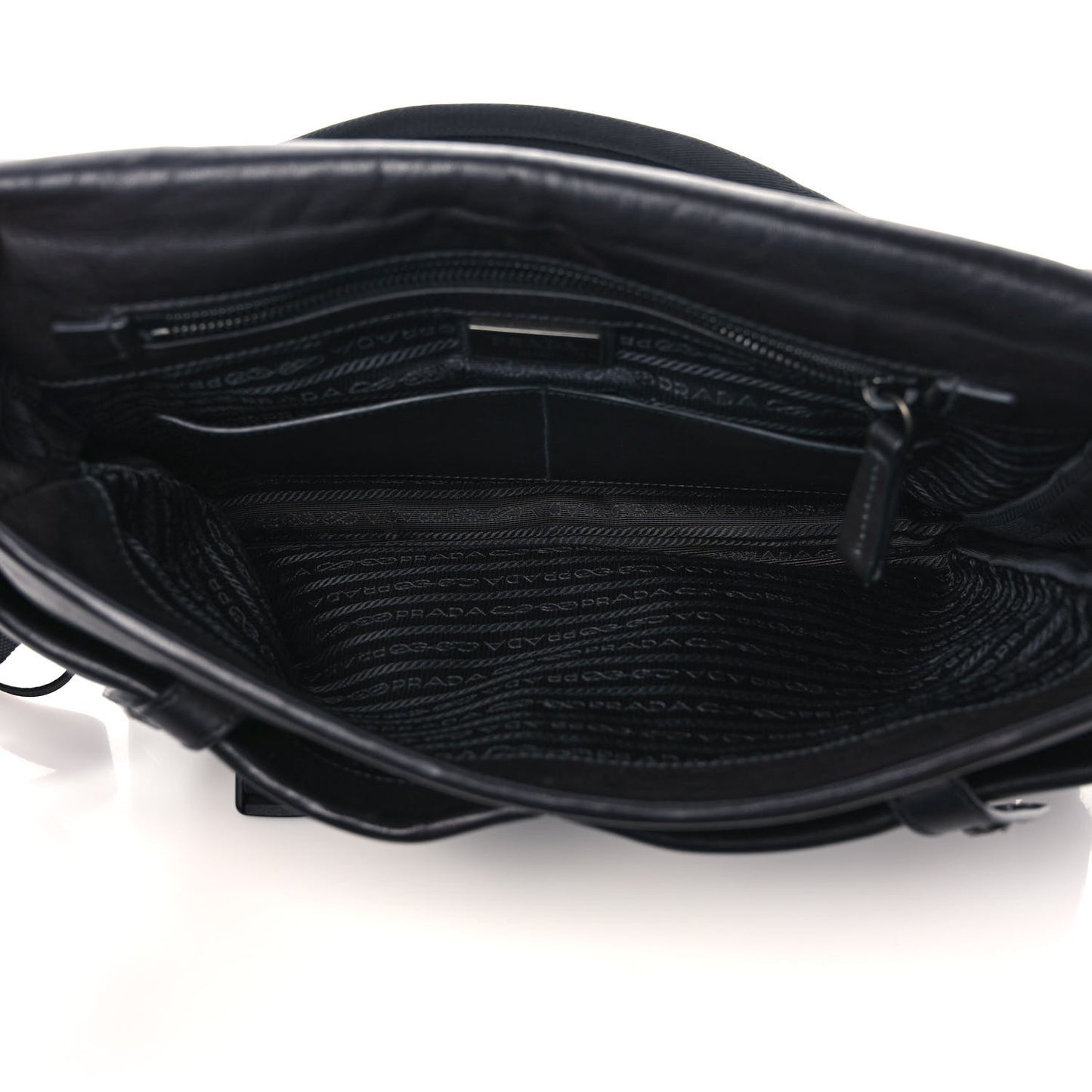 Soft Calf Saffiano Travel Messenger Bag Black