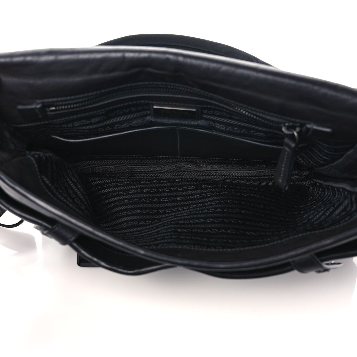 Prada Soft Calf Saffiano Travel Messenger Bag Black 4 of 9