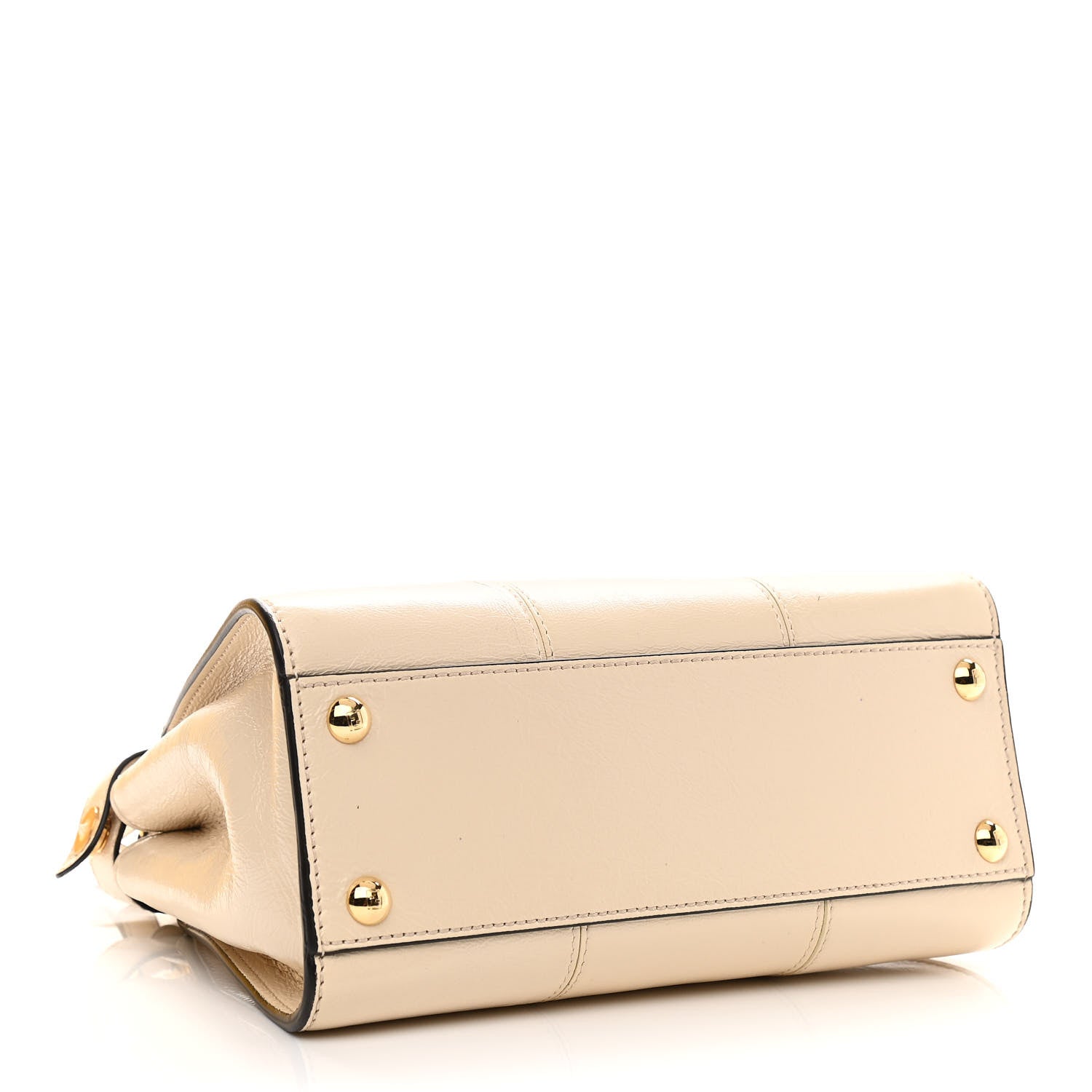 Fendi Agnello Old Shine Mini Peekaboo Iconic Satchel Camelia 3 of 11