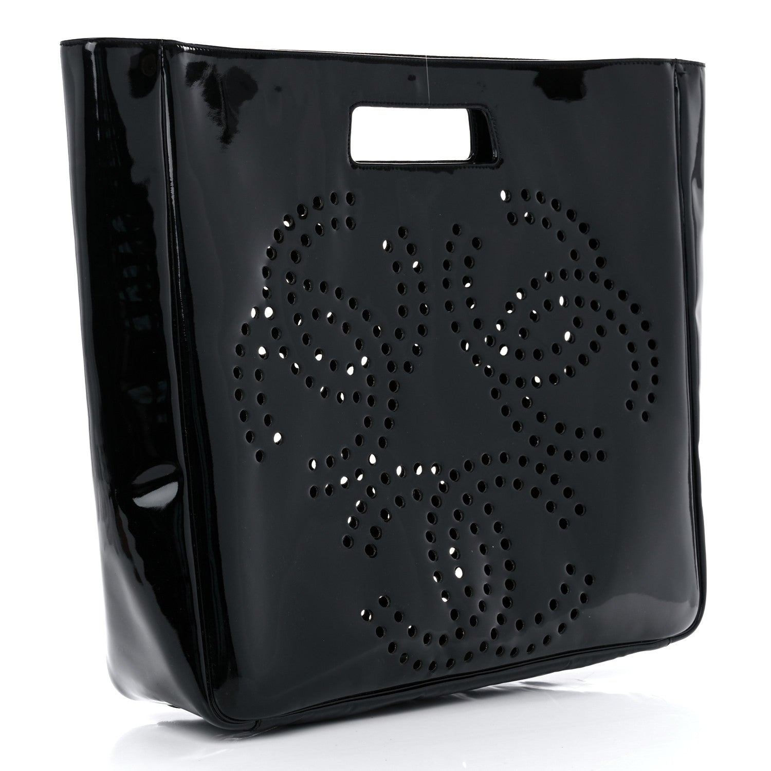 Chanel Patent Perforated CC Handle Bag Black 4 of 15