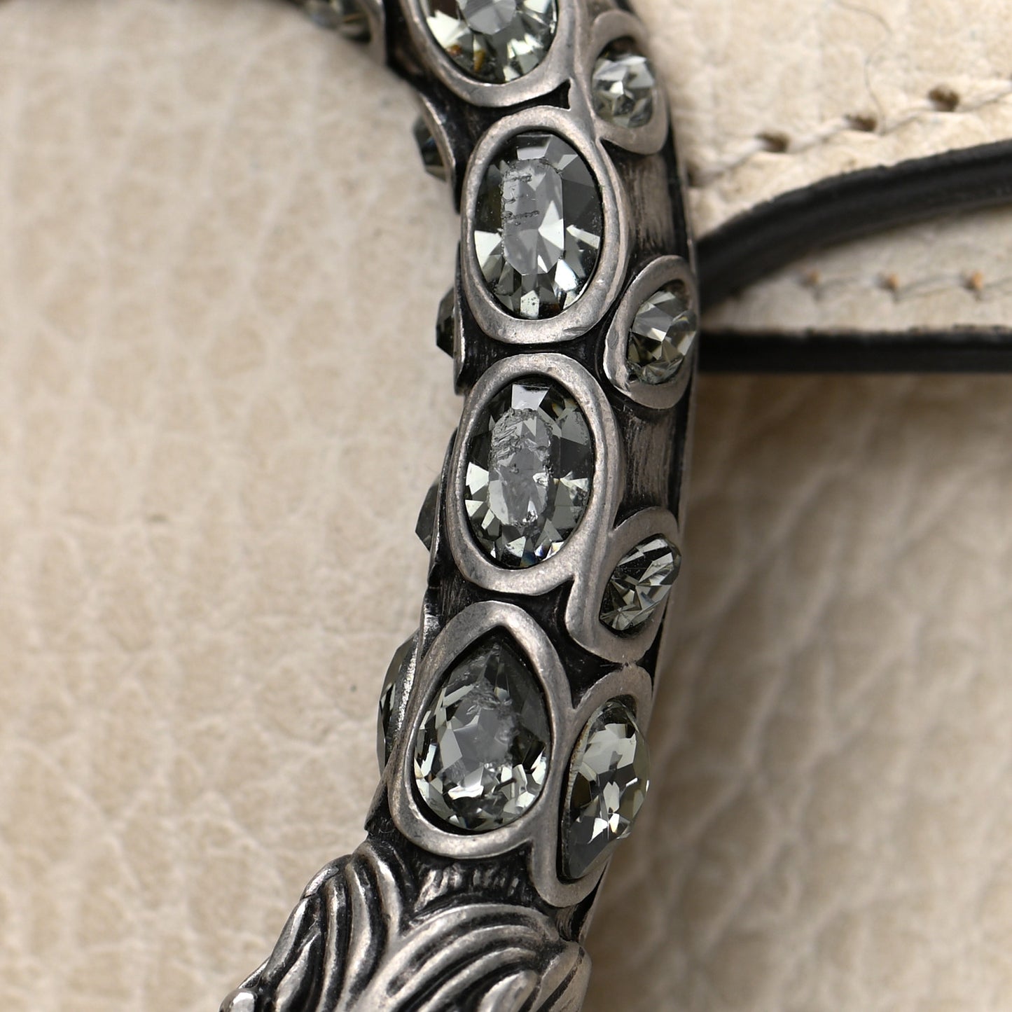 Dollar Calfskin Crystal Super Mini Dionysus Shoulder Bag Mystic White Black Diamond