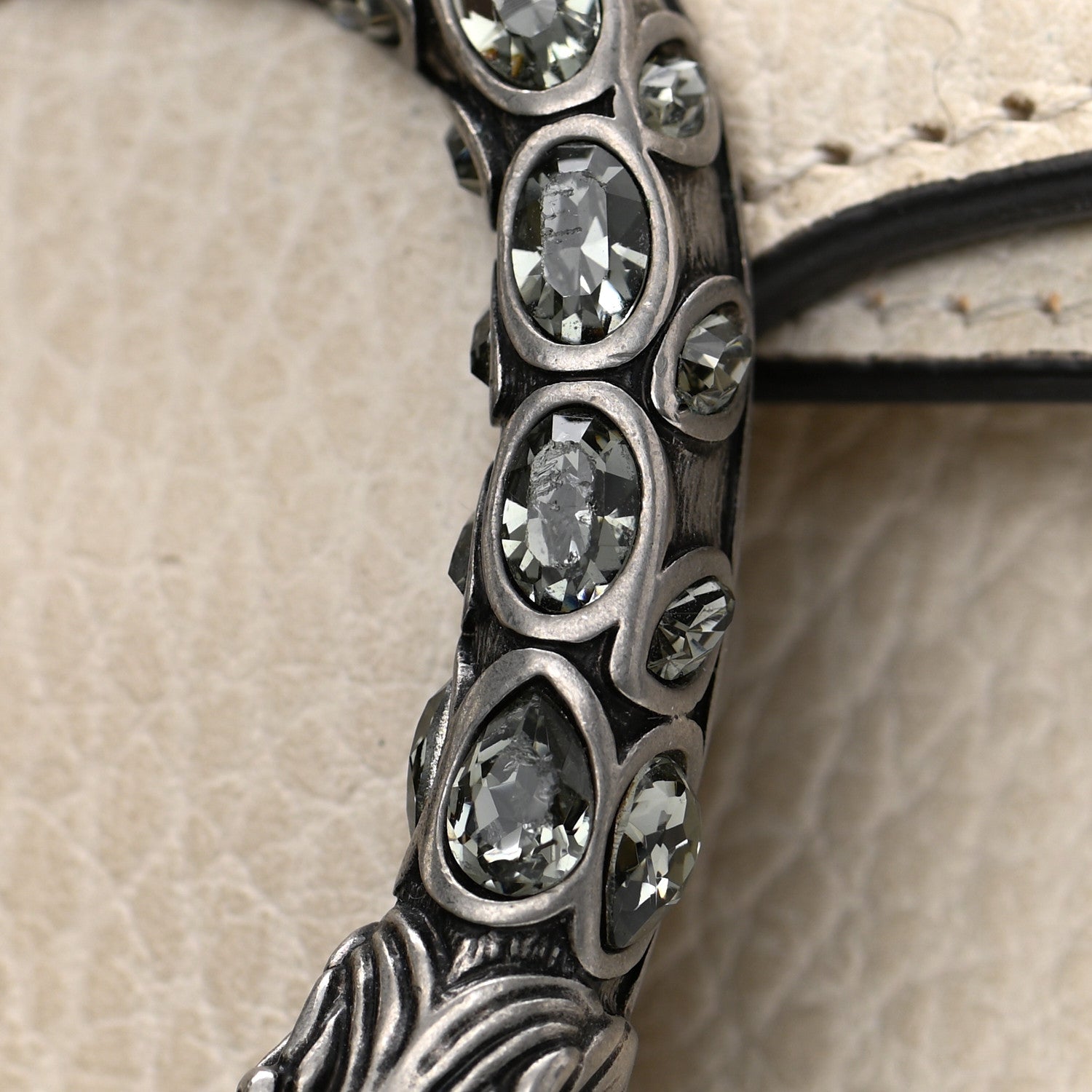 Gucci Dollar Calfskin Crystal Super Mini Dionysus Shoulder Bag Mystic White Black Diamond 10 of 11