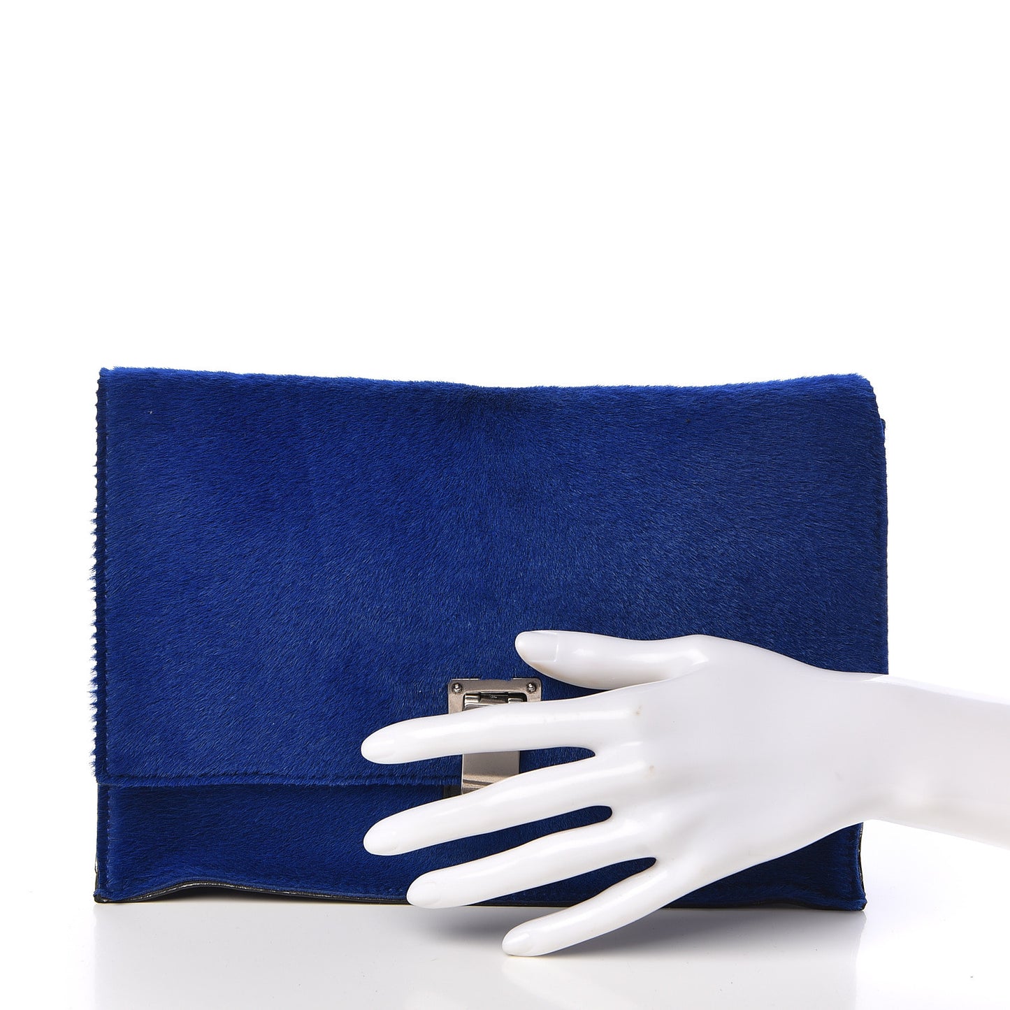 Sheephair Calfskin Suede PS Elliot Clutch Cobalt Black