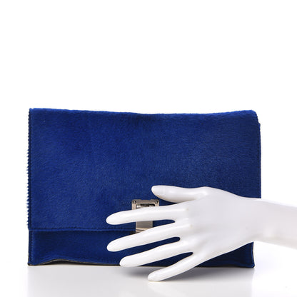 Proenza Schouler Sheephair Calfskin Suede PS Elliot Clutch Cobalt Black 2 of 7