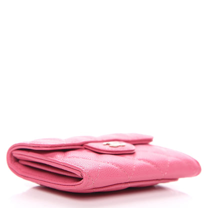 Chanel Caviar Quilted Flap Card Holder Wallet Pink 3 of 8
