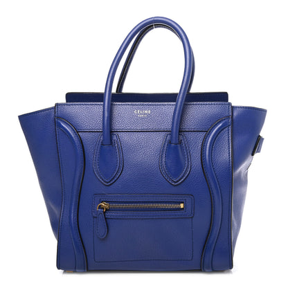Celine Drummed Calfskin Micro Luggage Indigo 1 of 4