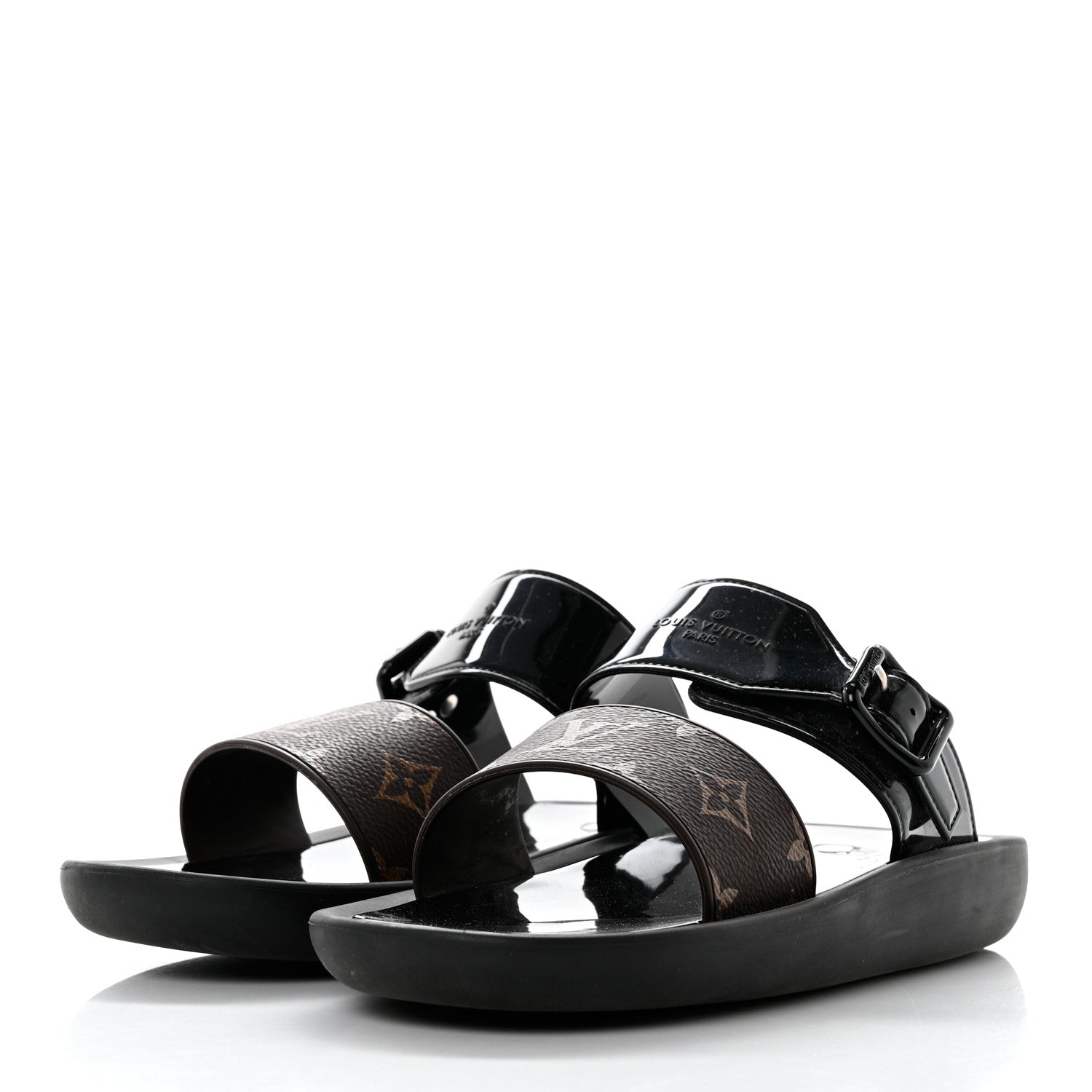 Louis Vuitton Monogram Sunbath Flat Mule Sandals 39 Black 3 of 8
