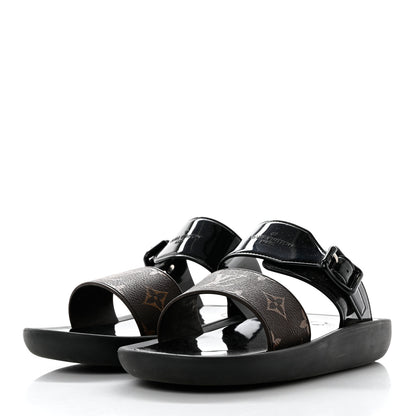 Louis Vuitton Monogram Sunbath Flat Mule Sandals 39 Black 3 of 8