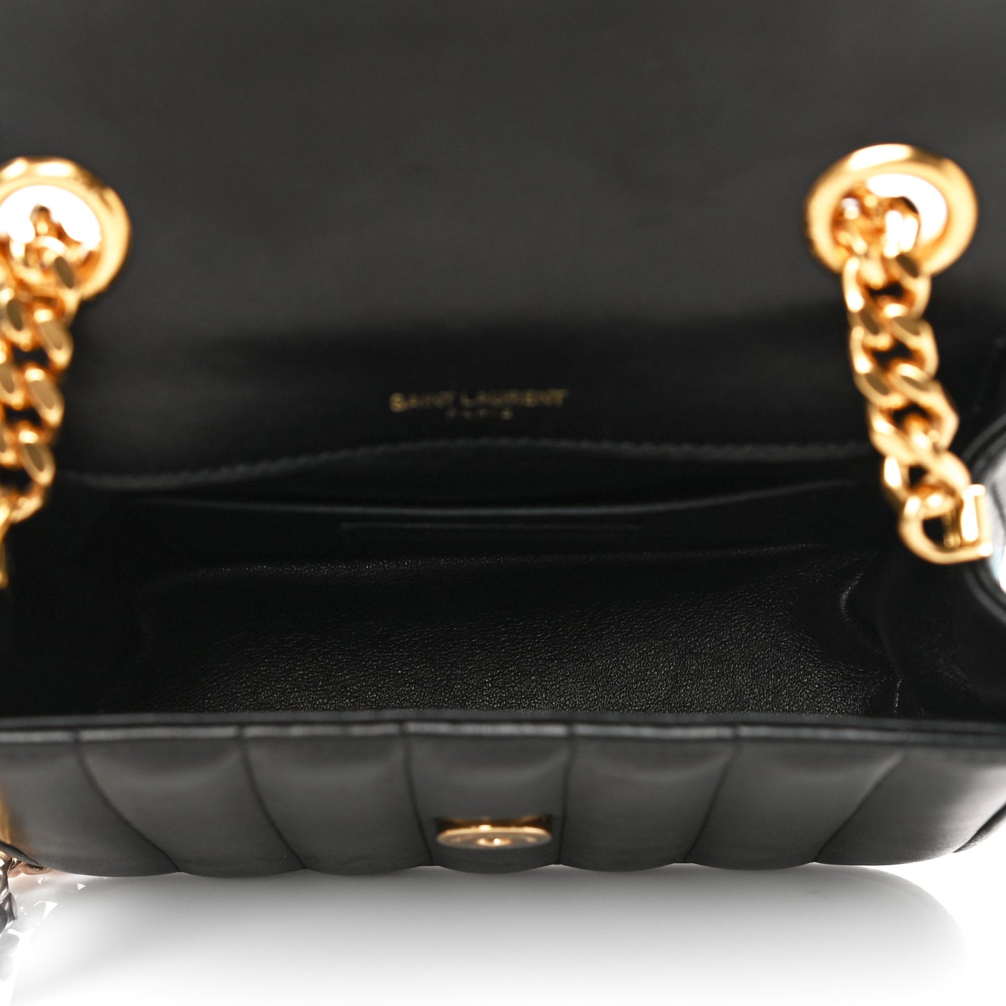 Lambskin Matelasse Monogram Small Vicky Chain Bag Black