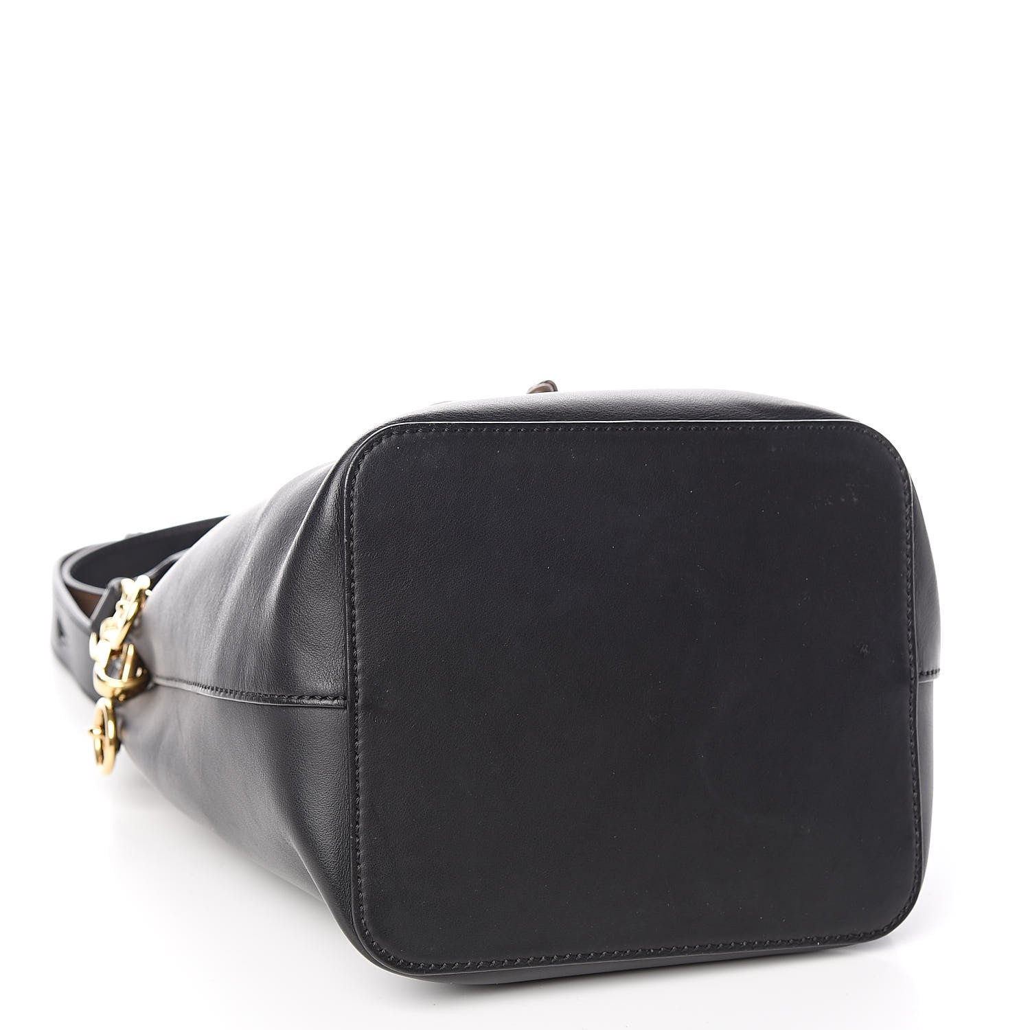Fendi Vitello Century Matte F is Fendi Stamp Patch Bi-Color Grande Mon Tresor Bucket Bag Black Maya Fragola 4 of 11