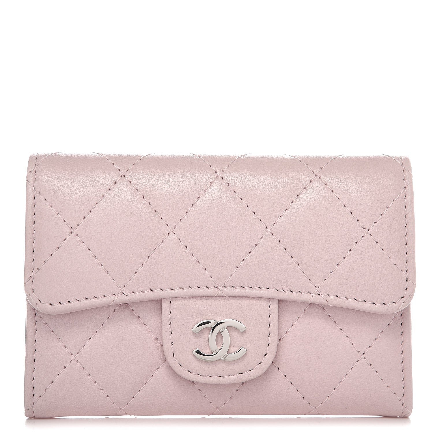 Chanel Lambskin Quilted Card Holder Light Pink 1 of 8