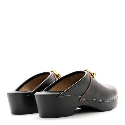 Saint Laurent Smooth Calfskin Le Maillon Clogs 37 Black 4 of 10