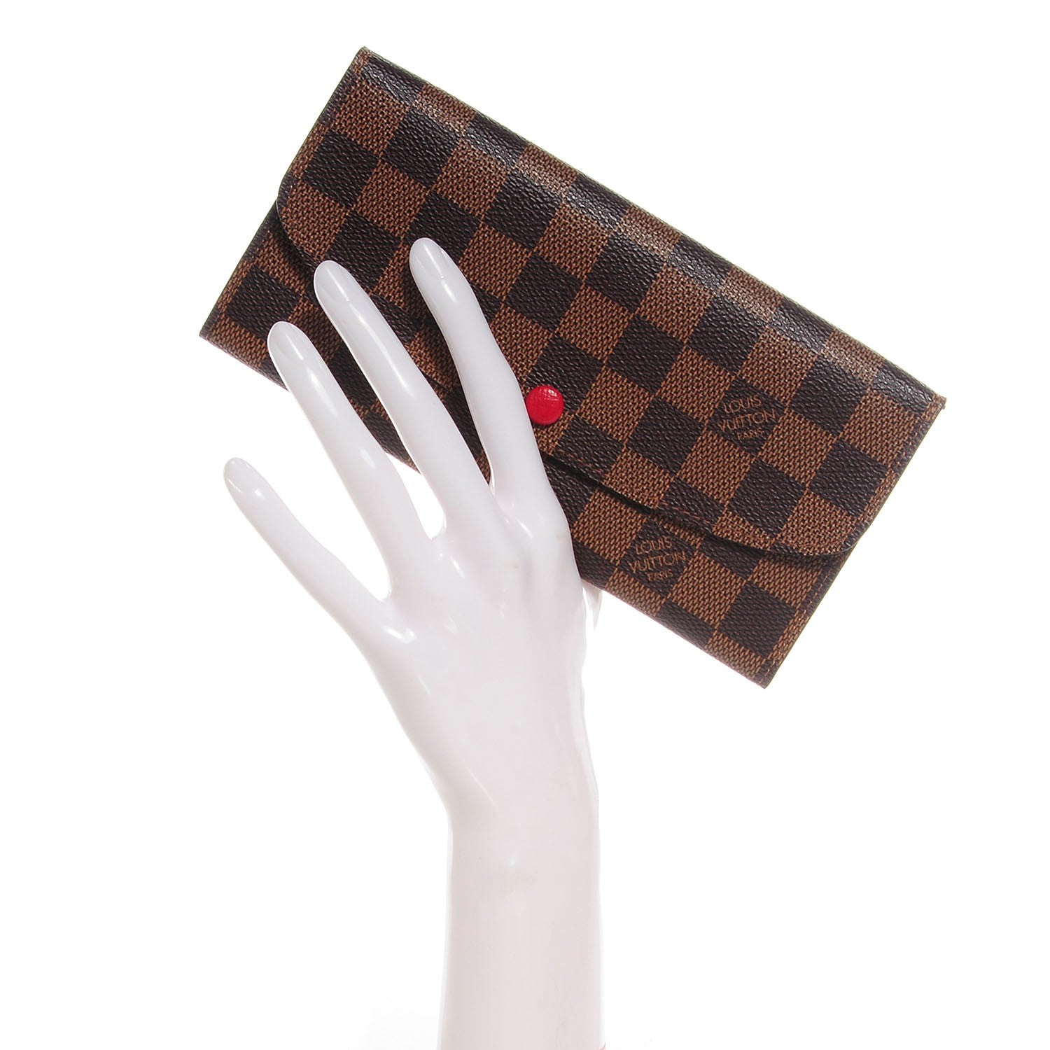 Louis Vuitton Damier Ebene Emilie Wallet Red 2 of 7