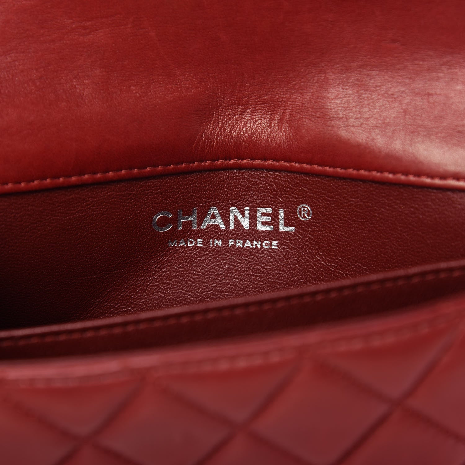 Chanel Lambskin Quilted Extra Mini Rectangular Flap Red 8 of 10