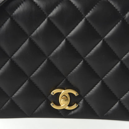 Chanel Calfskin Quilted Nailed CC Flap Bag Black 10 of 10