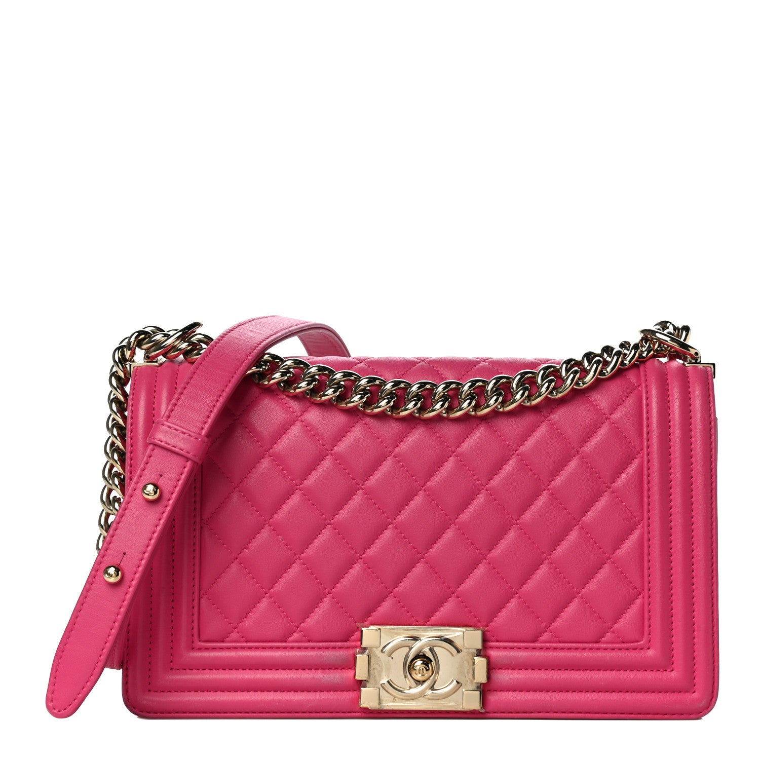 Chanel Lambskin Quilted Medium Boy Flap Pink 1 of 15