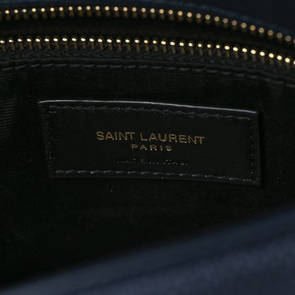 Saint Laurent Canvas Quilted Small Loulou Puffer Monogram Chain Satchel Marine 6 of 6
