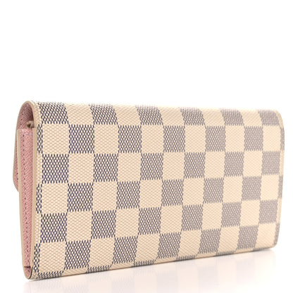 Louis Vuitton Damier Azur Emilie Wallet Rose Ballerine 3 of 9