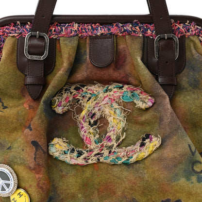 Chanel Washed Toile Graffiti On The Pavements Bowler Khaki Multicolor 8 of 12
