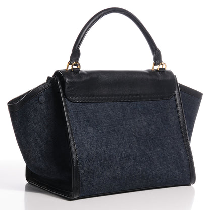 Celine Smooth Calfskin Denim Medium Trapeze Blue 2 of 10