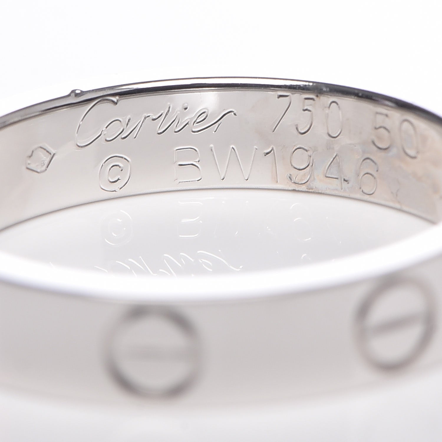 Cartier 18K White Gold 3.5mm LOVE Wedding Band Ring 50 5.25 4 of 4